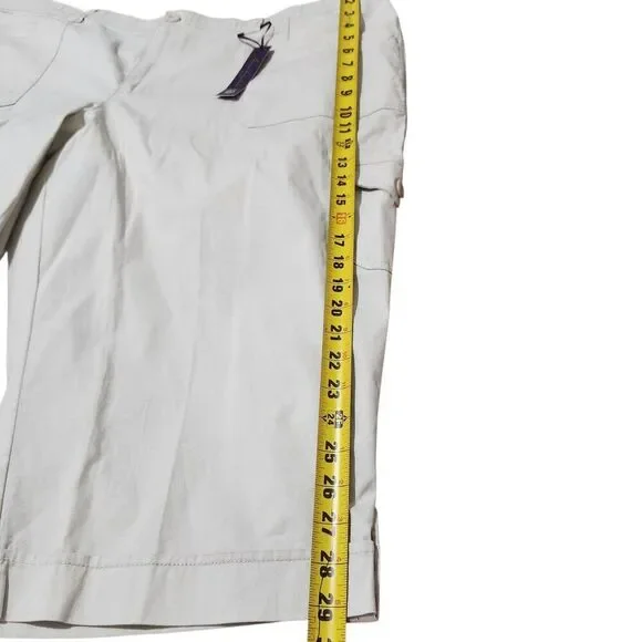 Gloria Vanderbilt Capri Shorts Size 24W Cream Color With Pockets - Picture 3 of 12